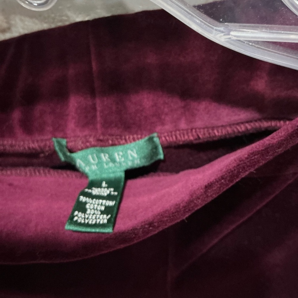 Lauren Ralph Lauren Velvet Bomber Jacket and Pants in Deep Burgundy - Picture 5 of 5